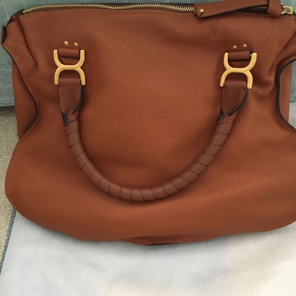 Chloe Tan Leather Satchel with Tassel Detail - Picture 2 of 8